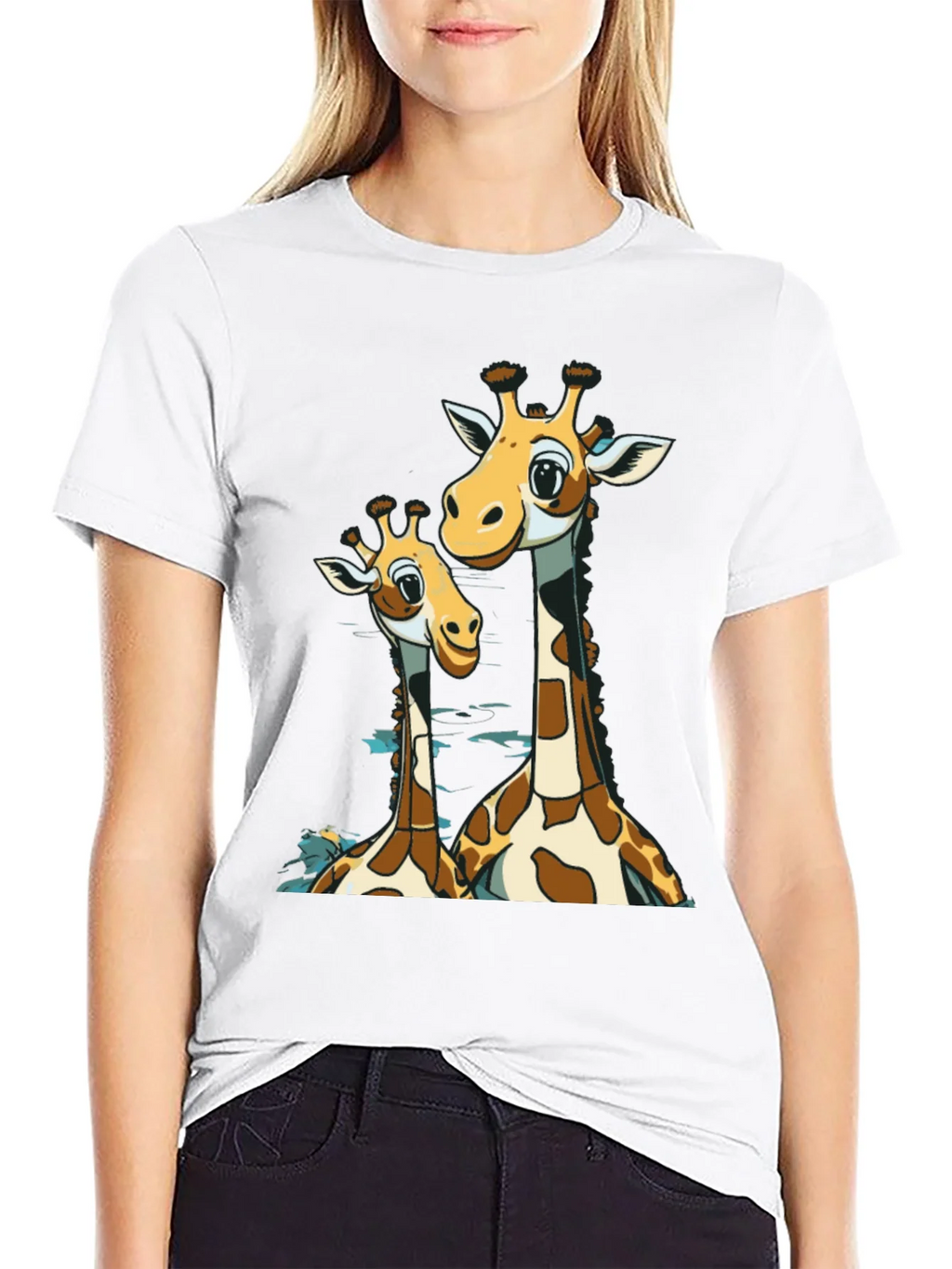 Giraffe Lover Black T-Shirt