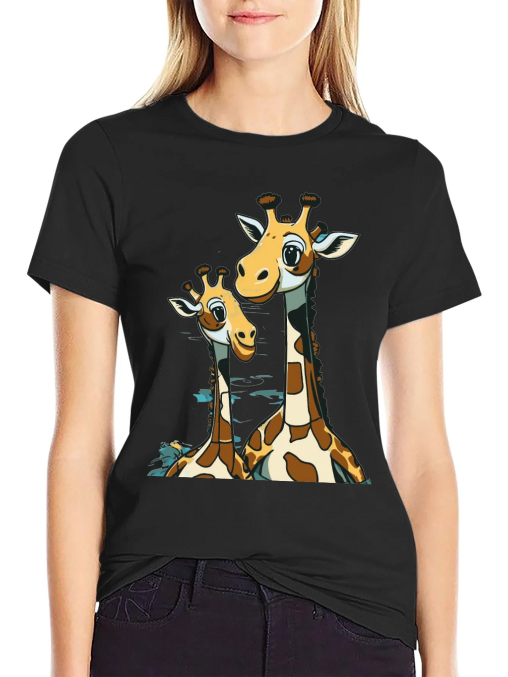 Giraffe Lover Black T-Shirt