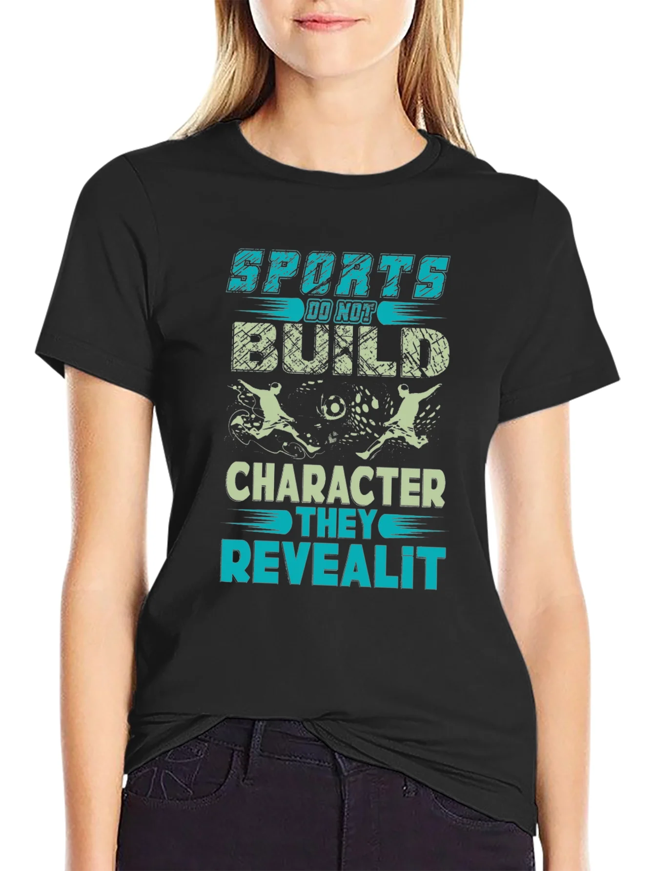 Sports Reveal Character Black Graphic Tee
