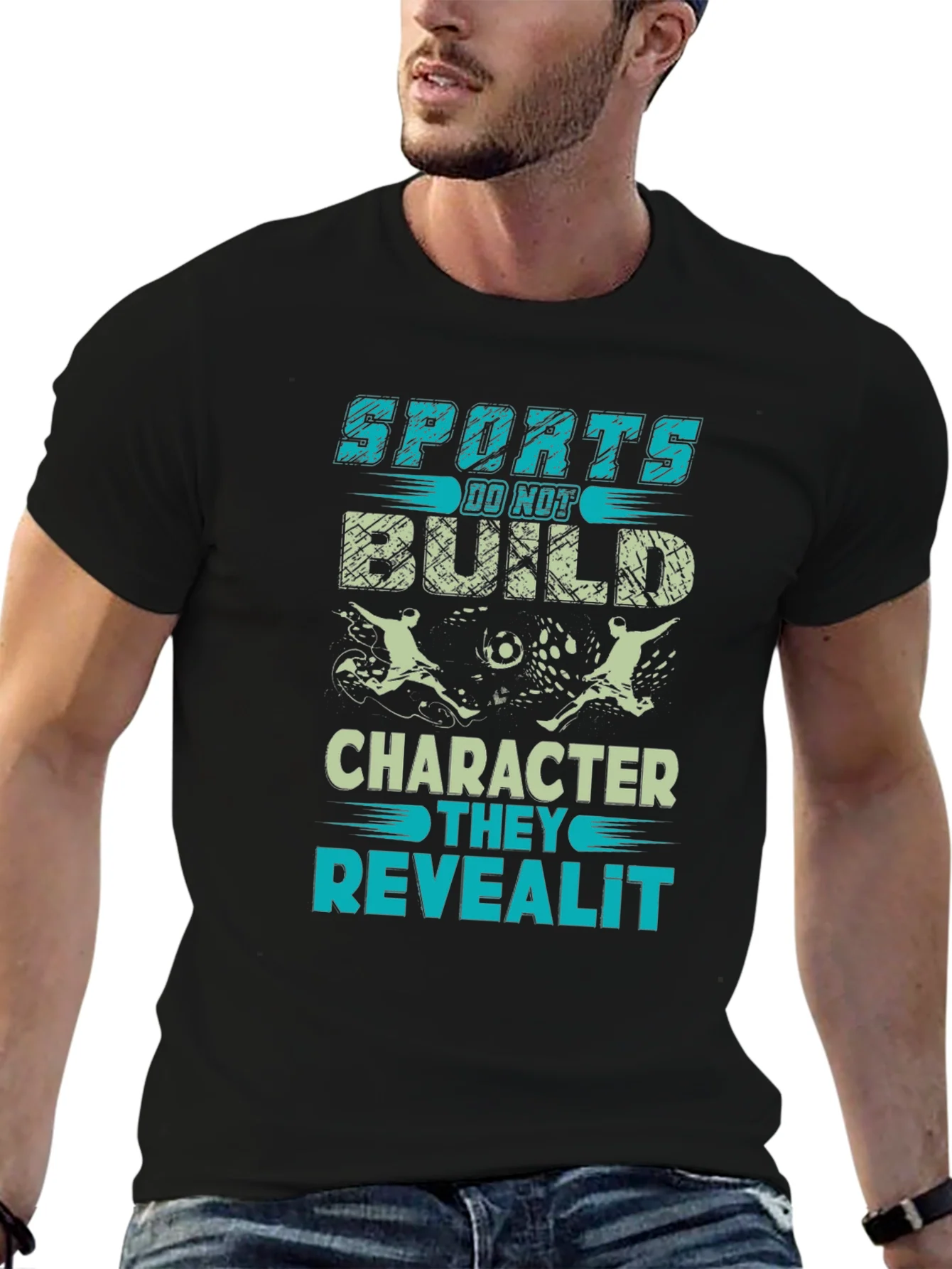 Sports Reveal Character Black Graphic Tee