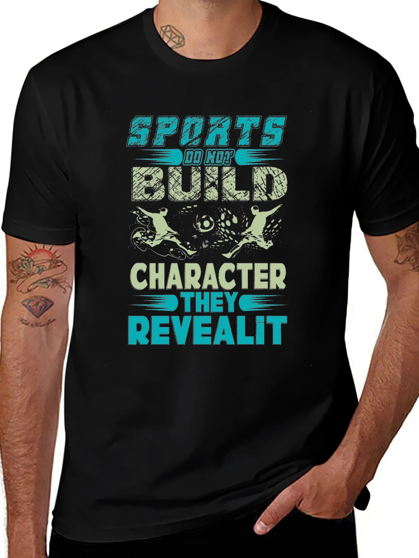 Sports Reveal Character Black Graphic Tee