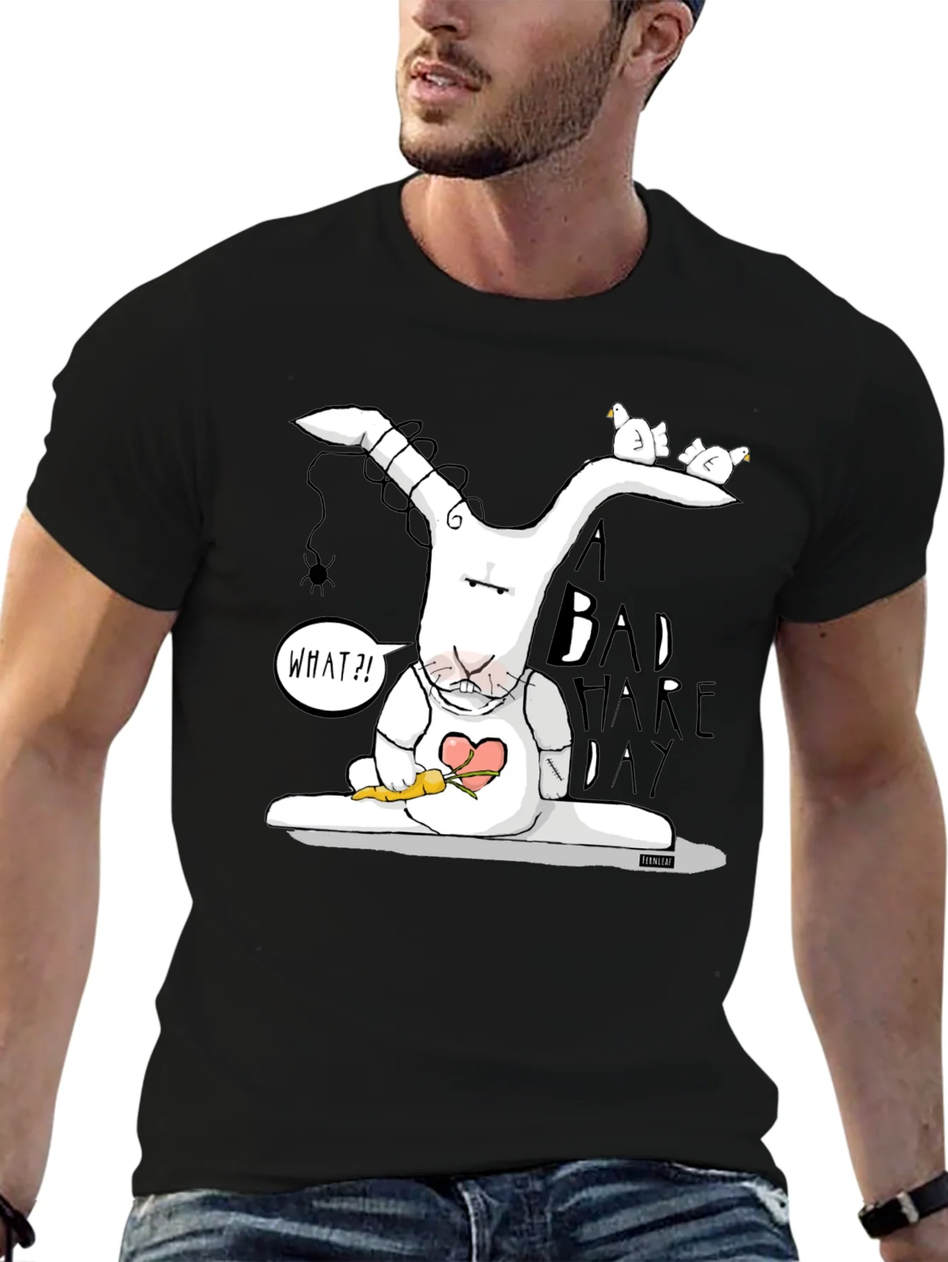 Bad Hare Day Tee - Funny Cartoon Rabbit Graphic T-Shirt