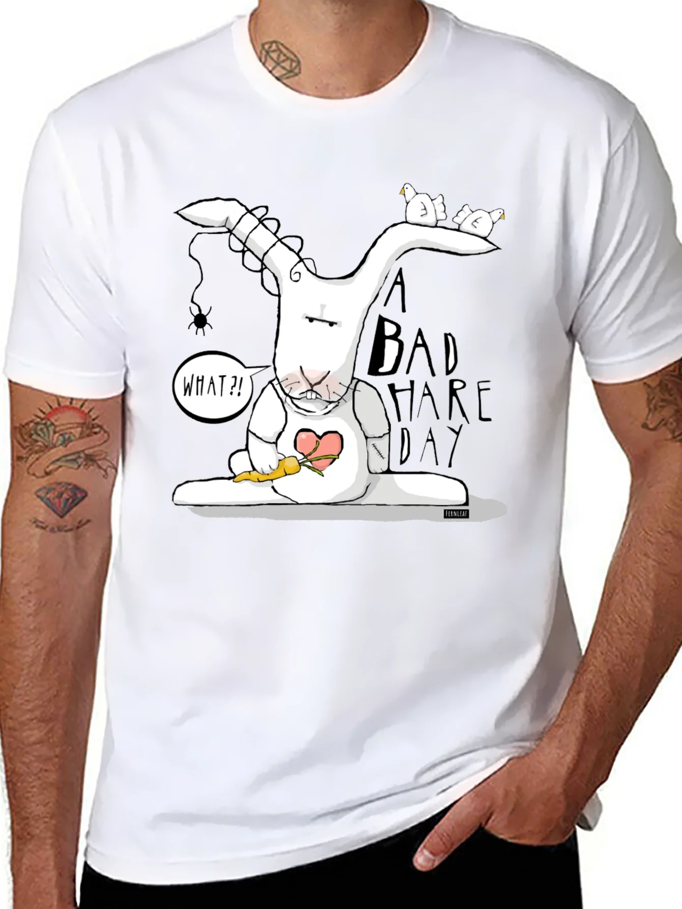 Bad Hare Day Tee - Funny Cartoon Rabbit Graphic T-Shirt