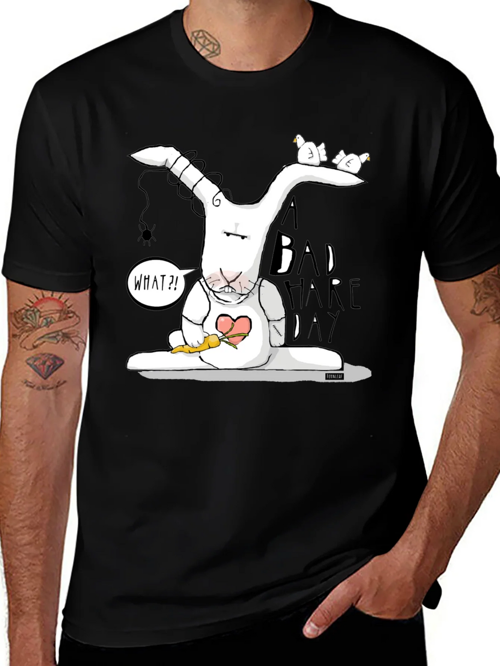 Bad Hare Day Tee - Funny Cartoon Rabbit Graphic T-Shirt