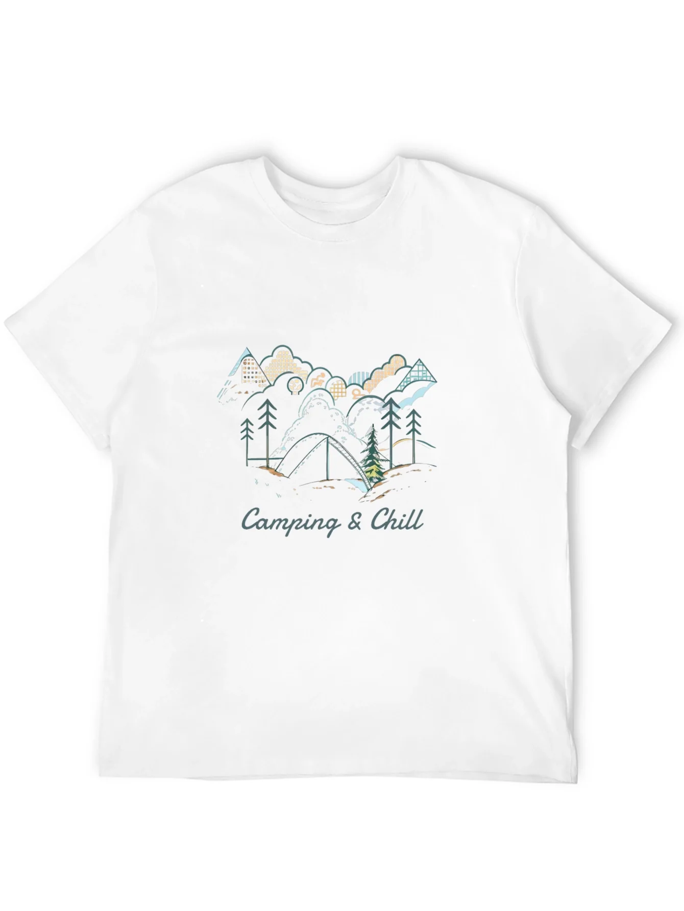 Camping & Chill Graphic Tee - Black Short Sleeve Shirt