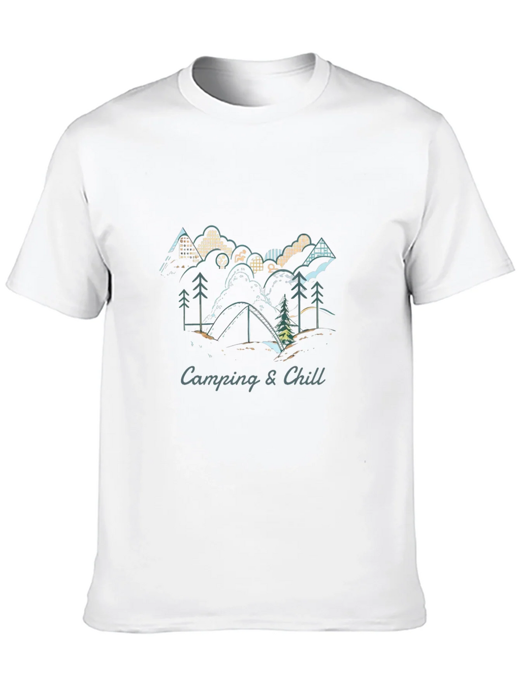 Camping & Chill Graphic Tee - Black Short Sleeve Shirt