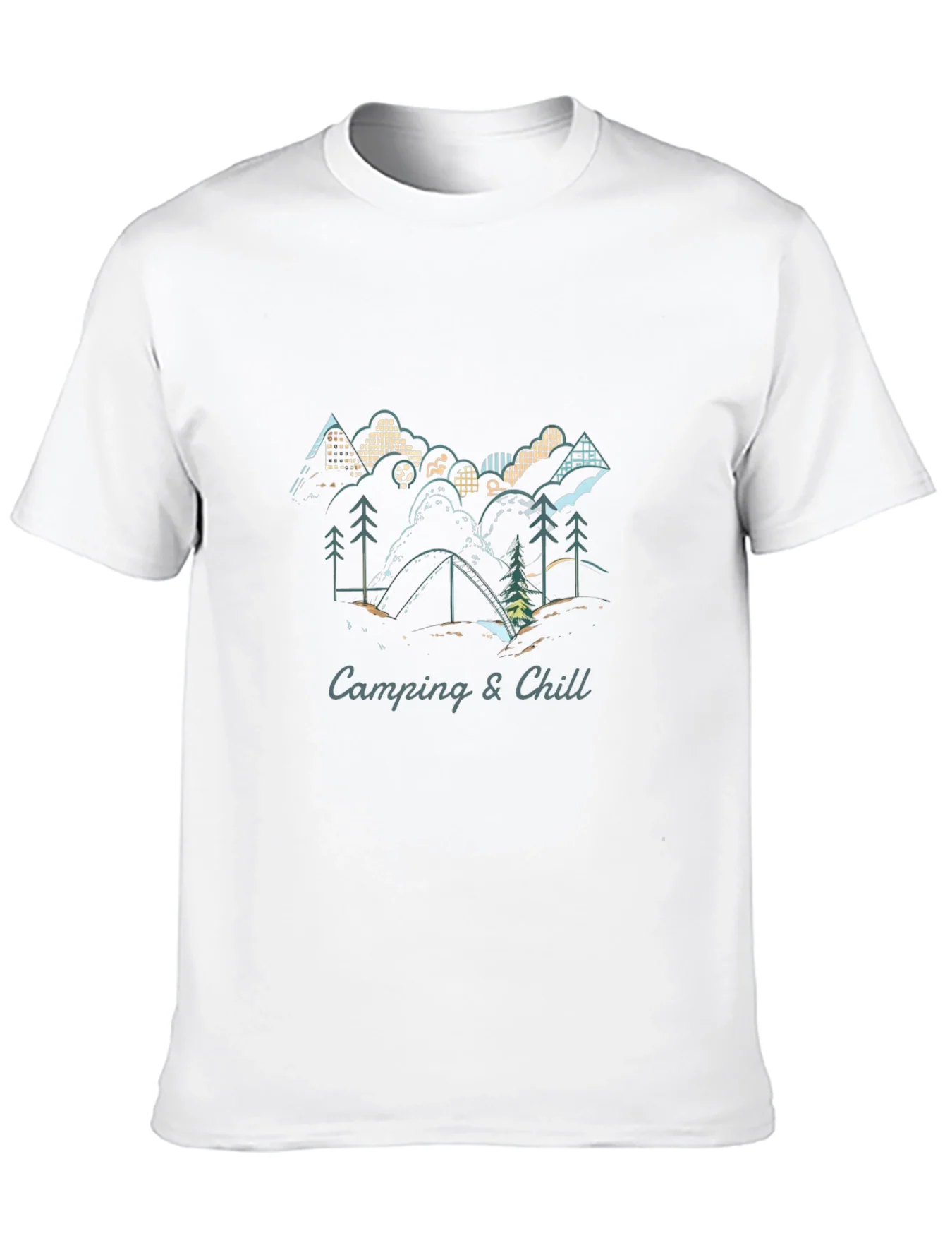 Camping & Chill Graphic Tee - Black Short Sleeve Shirt