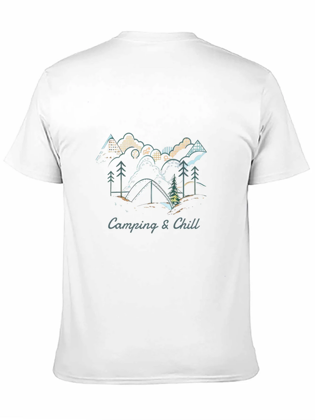 Camping & Chill Graphic Tee - Black Short Sleeve Shirt
