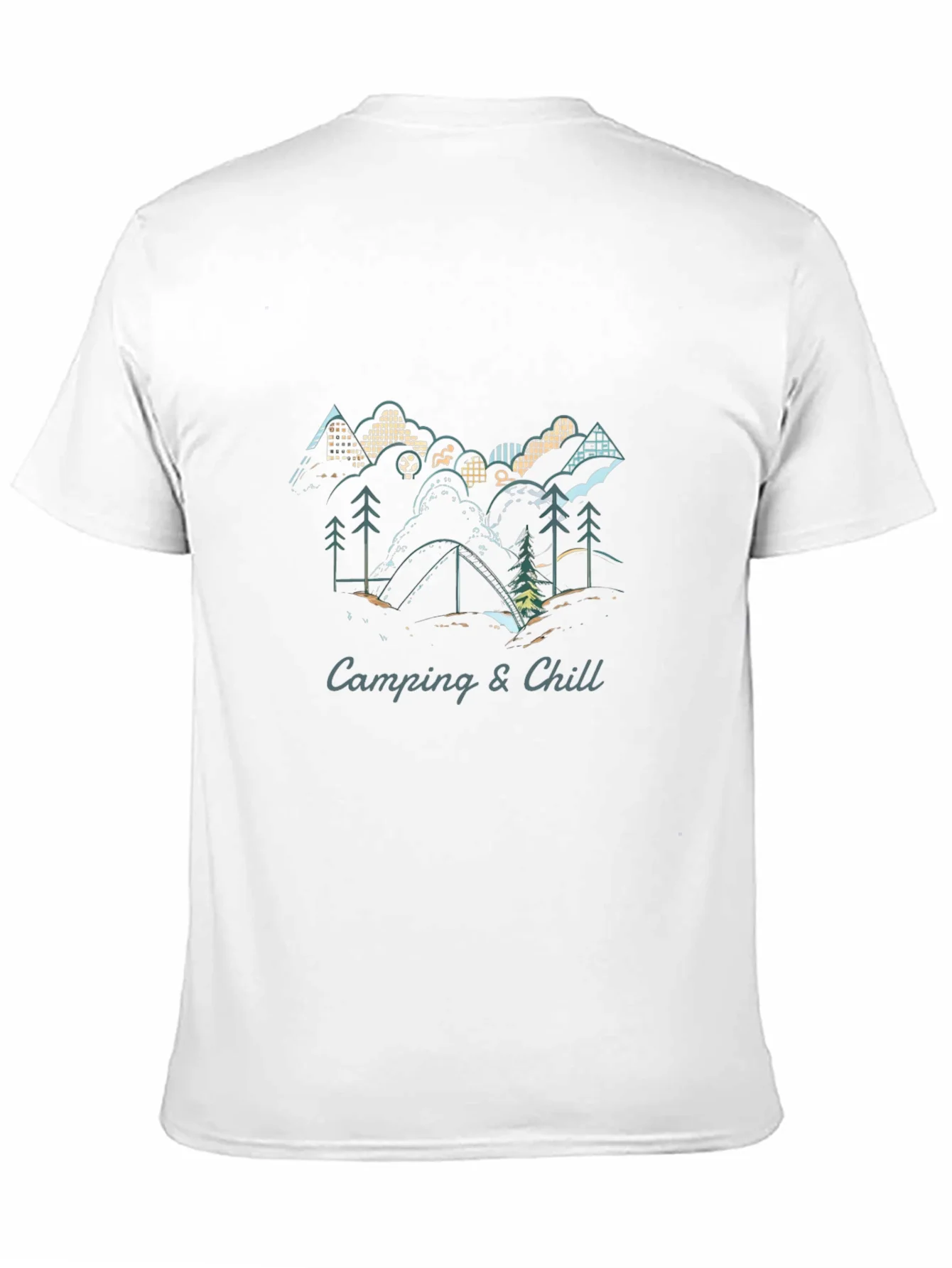 Camping & Chill Graphic Tee - Black Short Sleeve Shirt