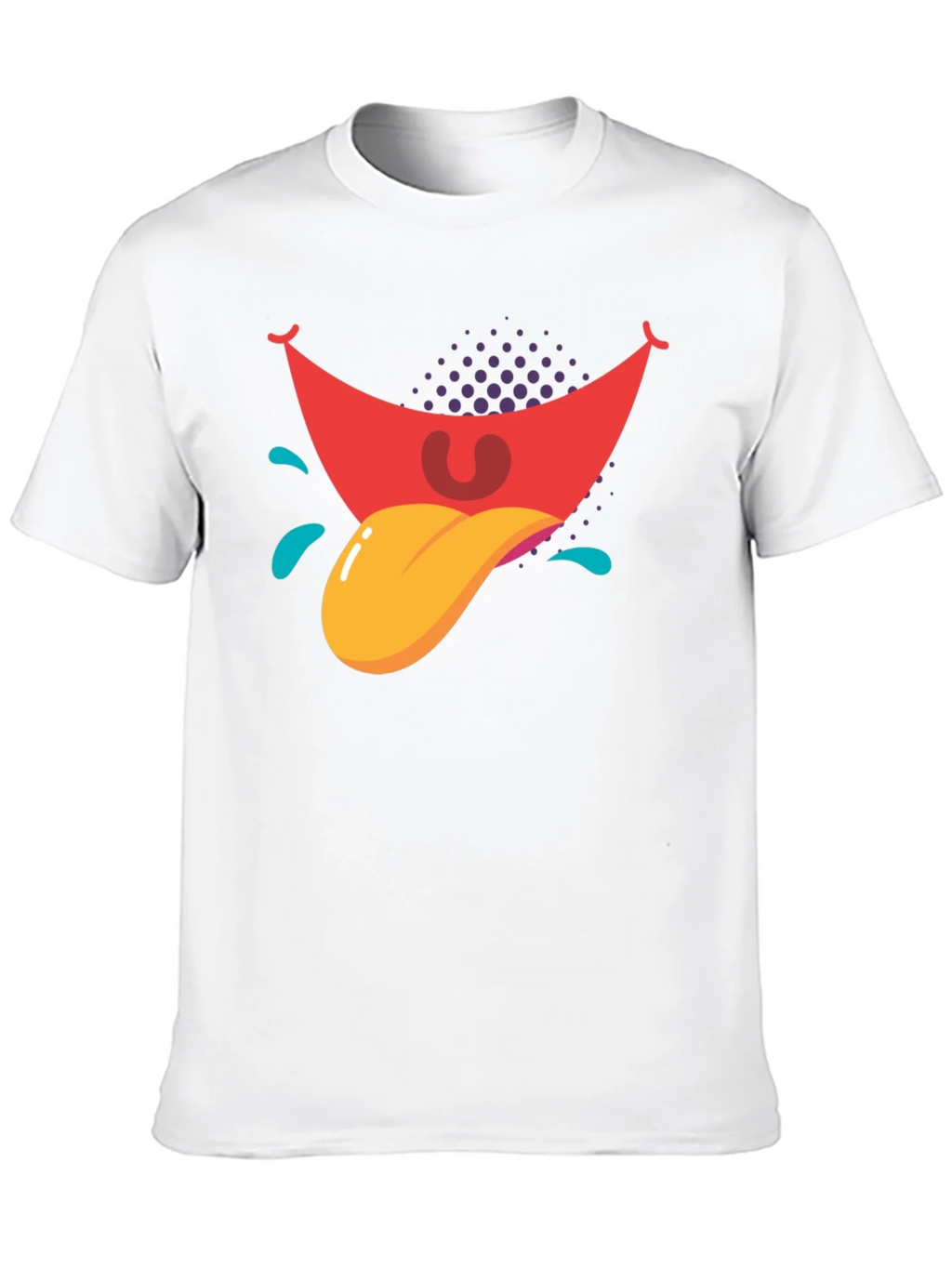 Cartoon Tongue Graphic Black T-Shirt