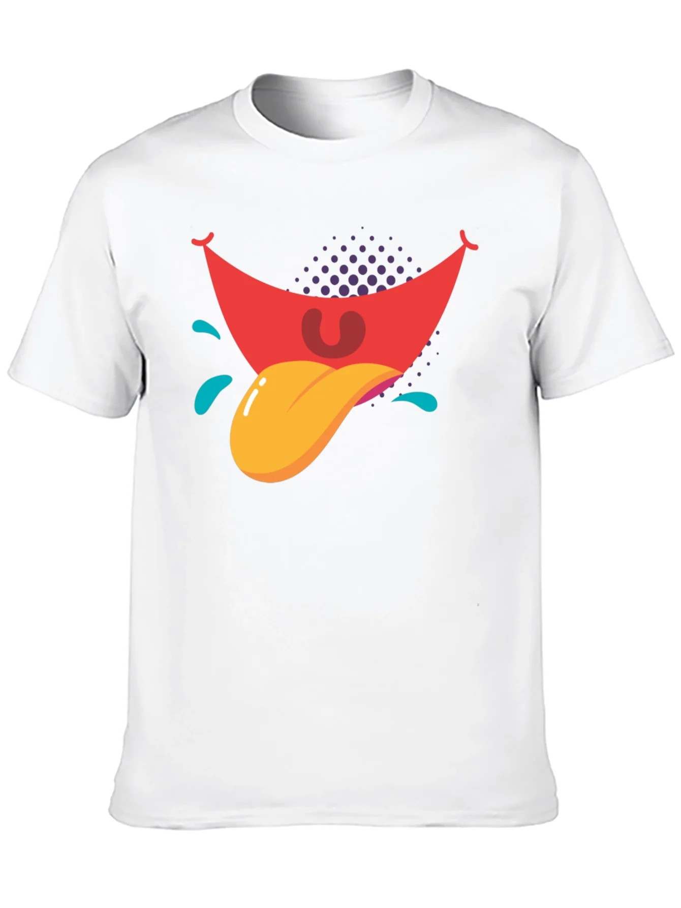 Cartoon Tongue Graphic Black T-Shirt