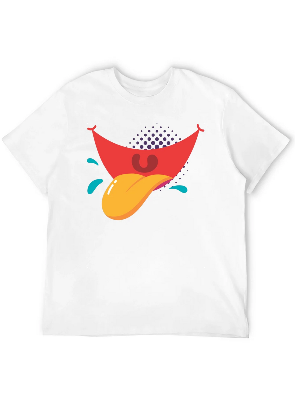 Cartoon Tongue Graphic Black T-Shirt