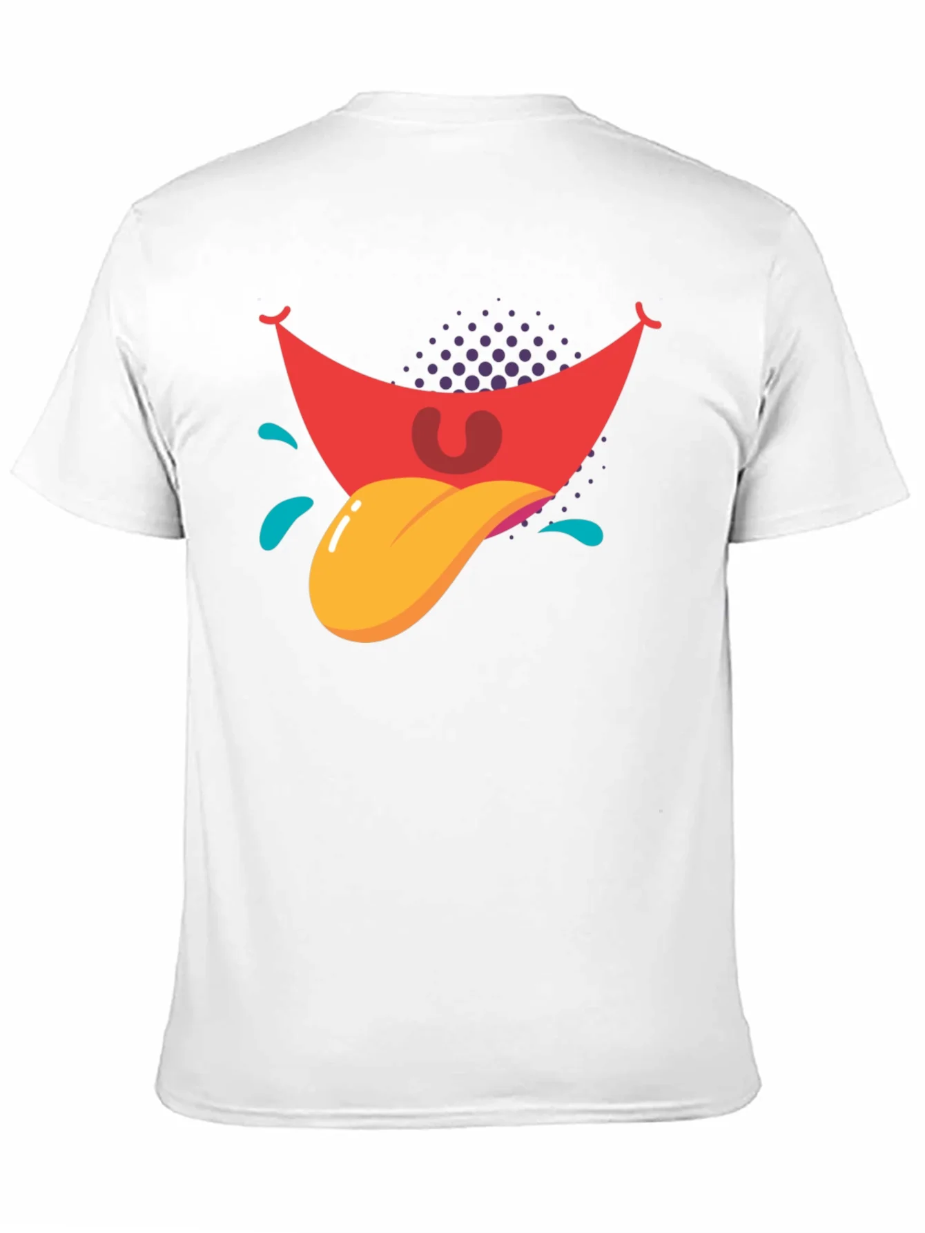 Cartoon Tongue Graphic Black T-Shirt