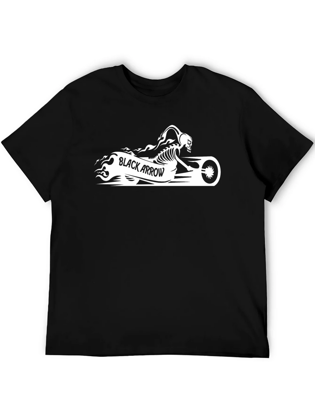 Black Arrow Skeleton Biker Graphic T-Shirt