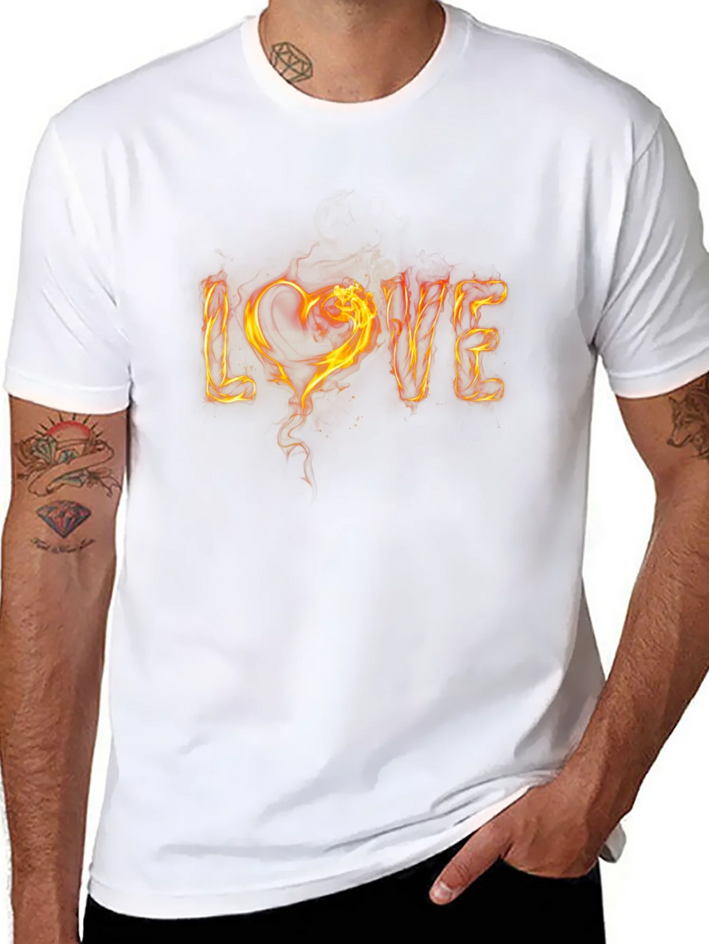 Fiery LOVE Graphic Tee - Black