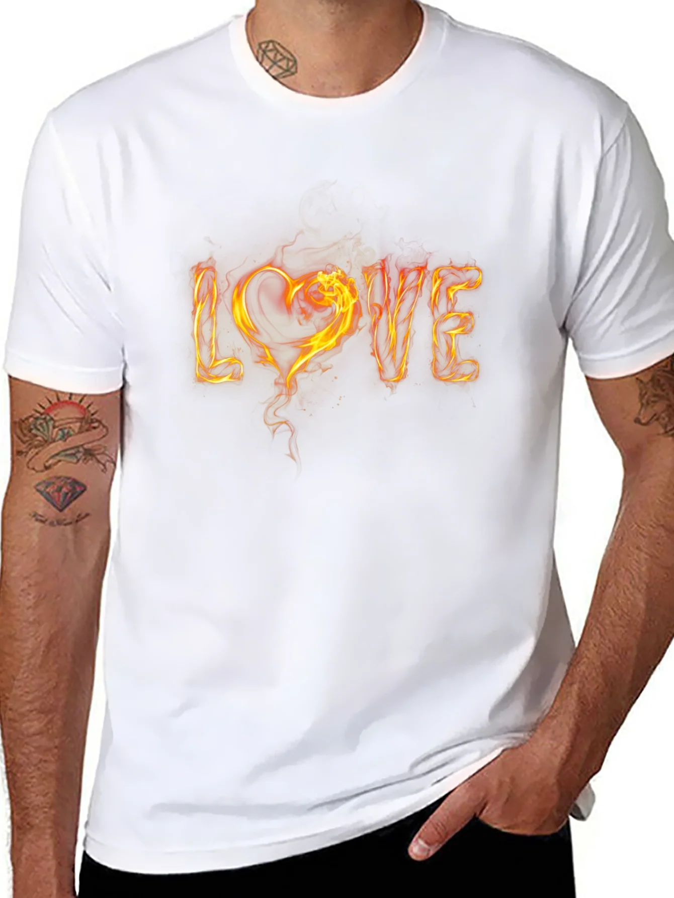 Fiery LOVE Graphic Tee - Black