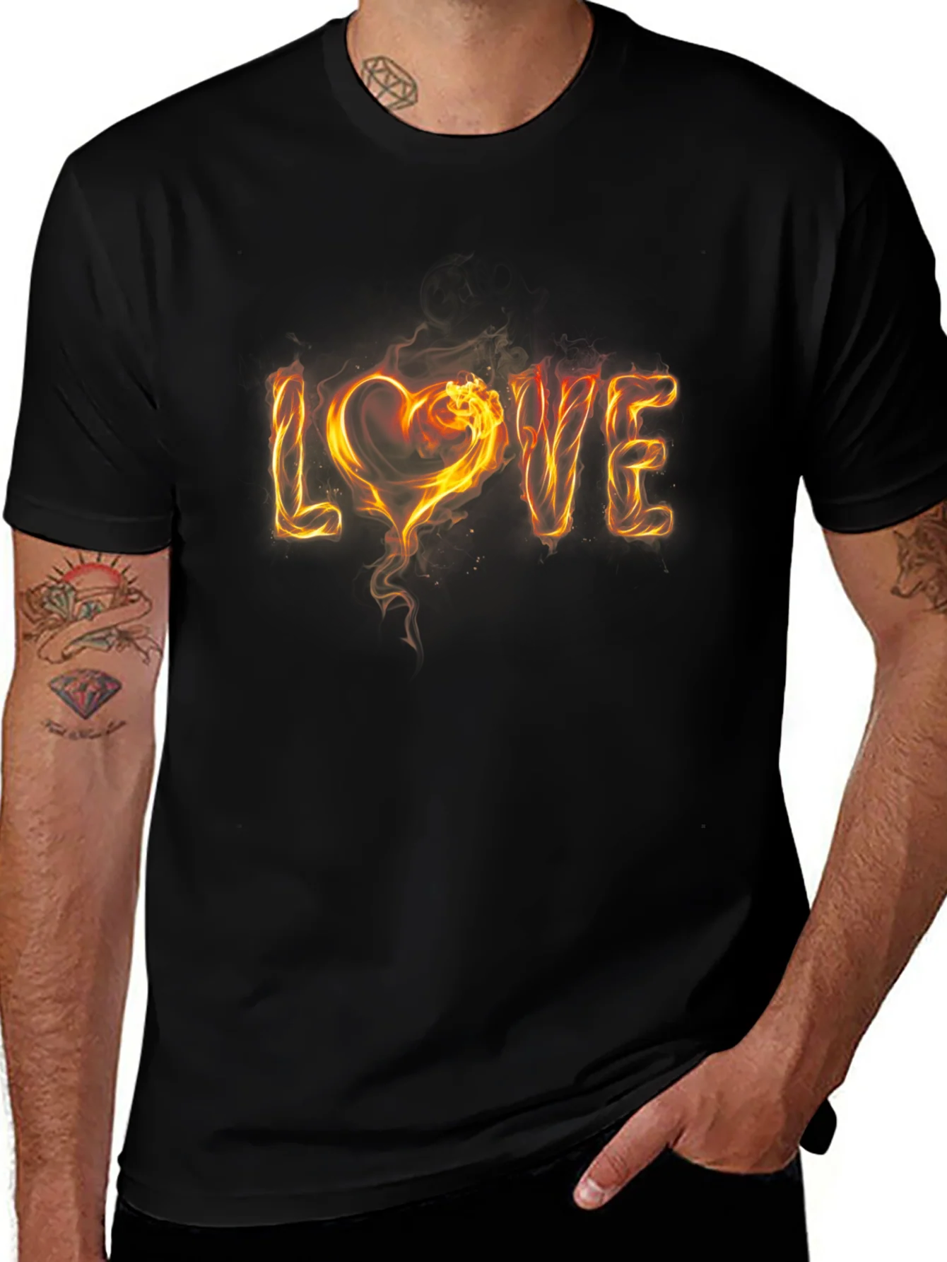 Fiery LOVE Graphic Tee - Black
