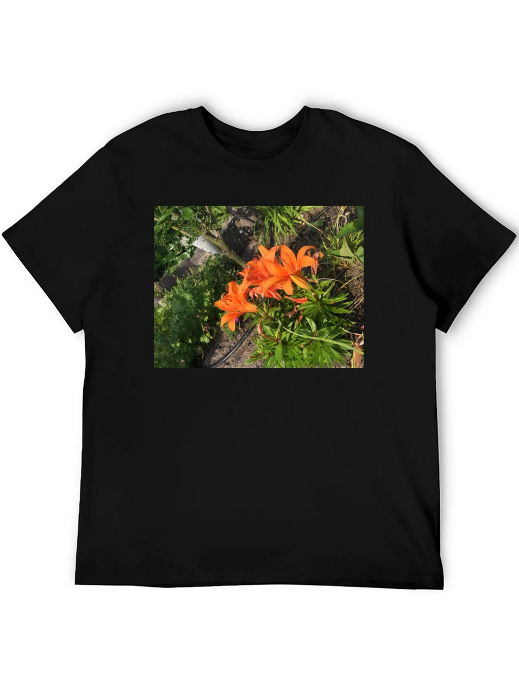Orange Lily Garden T-Shirt - Nature Inspired Tee