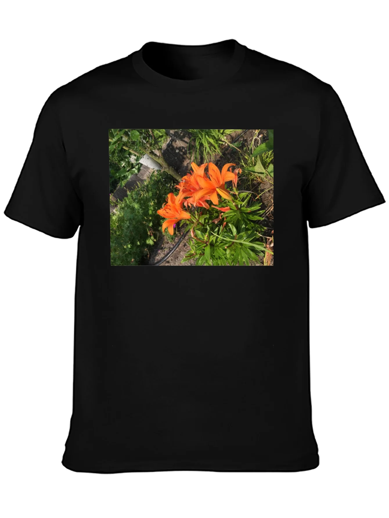 Orange Lily Garden T-Shirt - Nature Inspired Tee