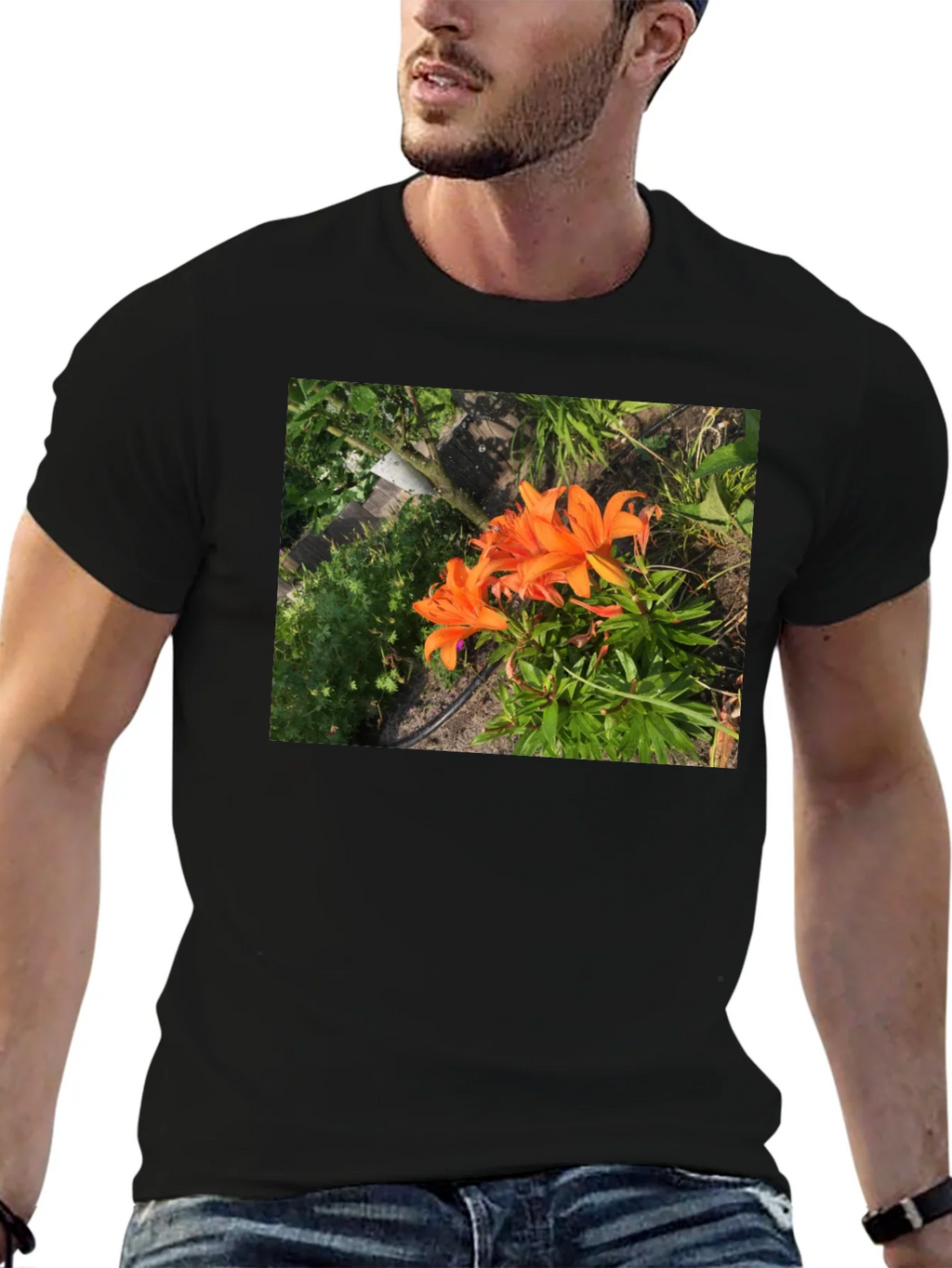 Orange Lily Garden T-Shirt - Nature Inspired Tee