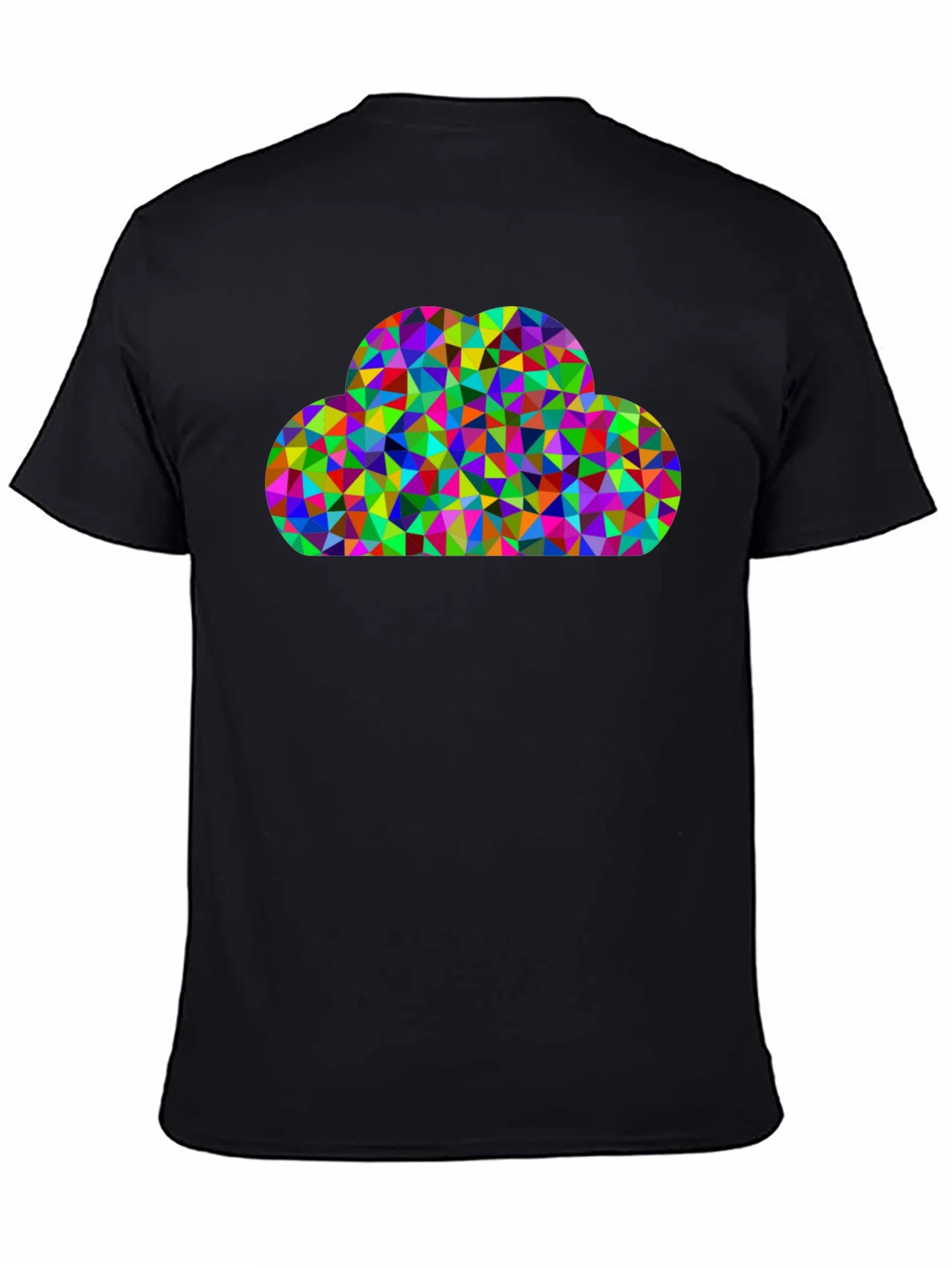 Colorful Cloud Graphic Tee - Black