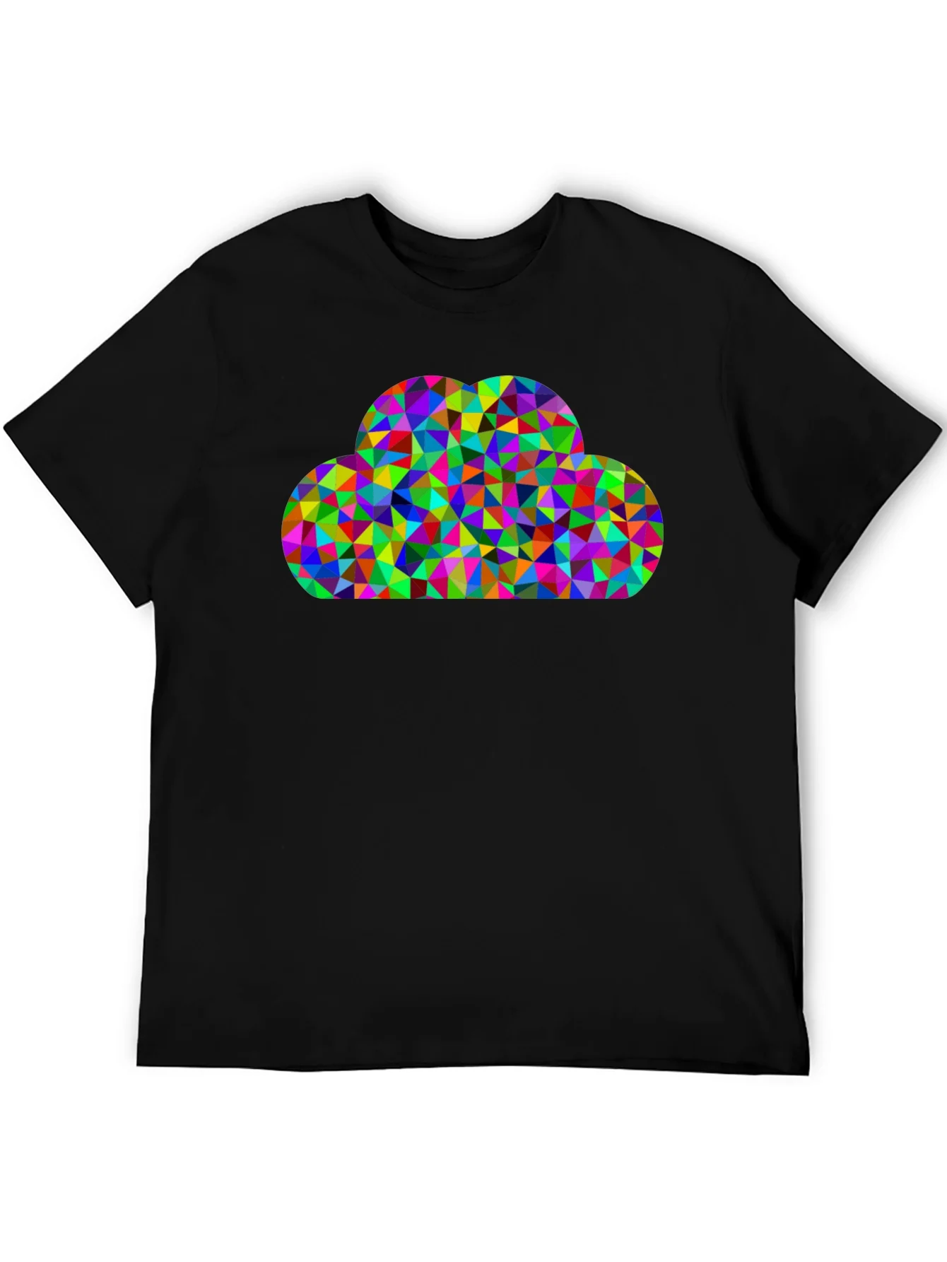 Colorful Cloud Graphic Tee - Black