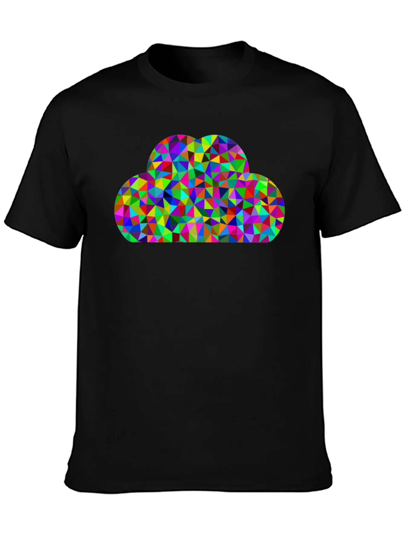 Colorful Cloud Graphic Tee - Black