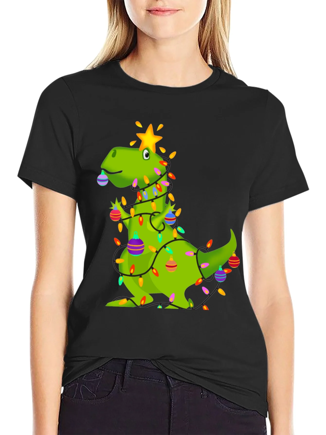 Festive Dino Christmas T-Shirt