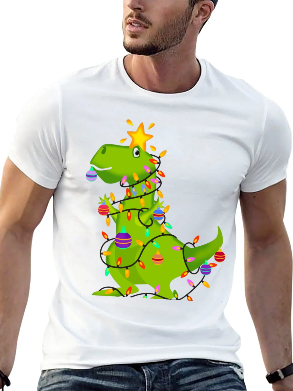 Festive Dino Christmas T-Shirt