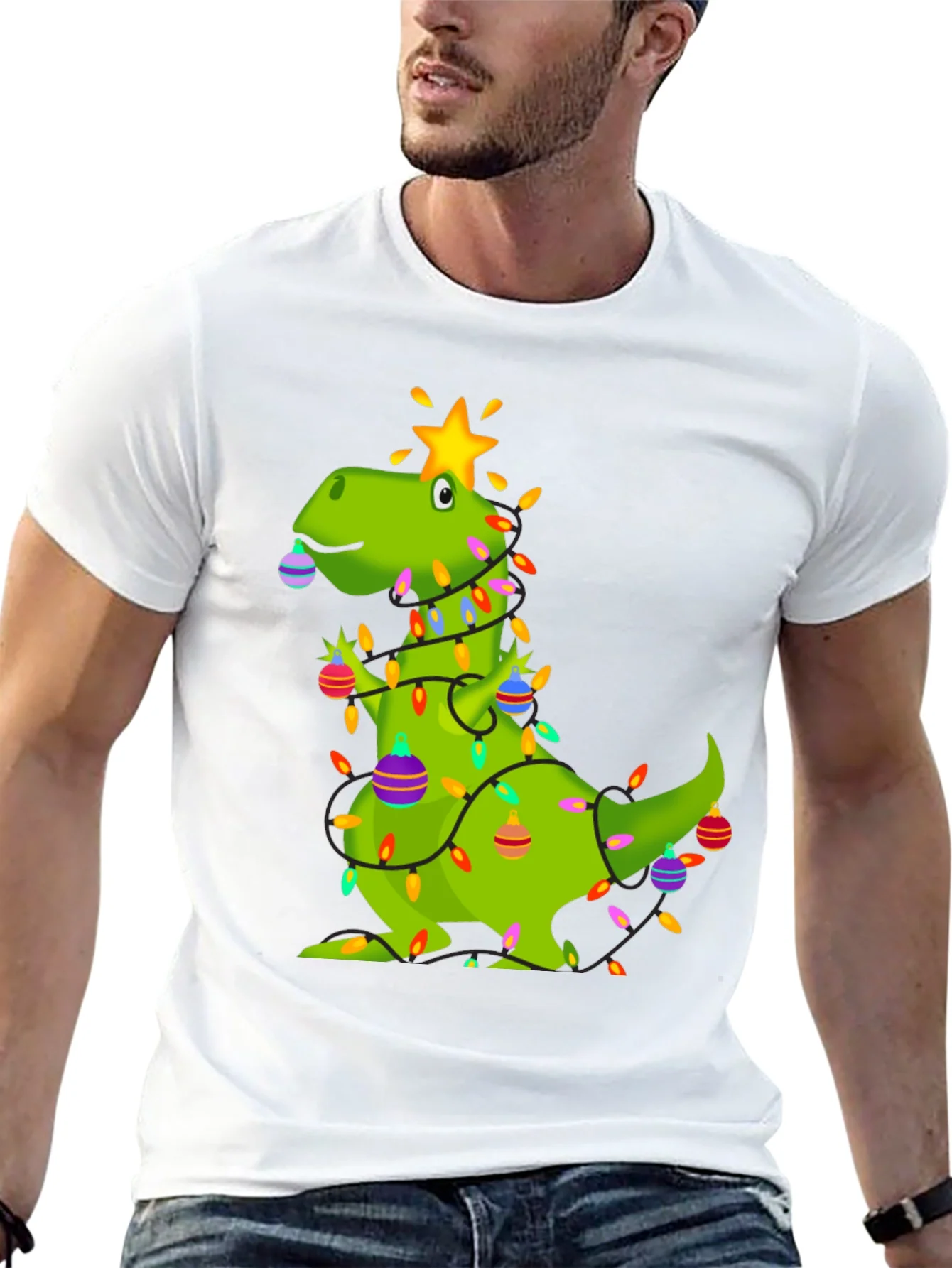 Festive Dino Christmas T-Shirt