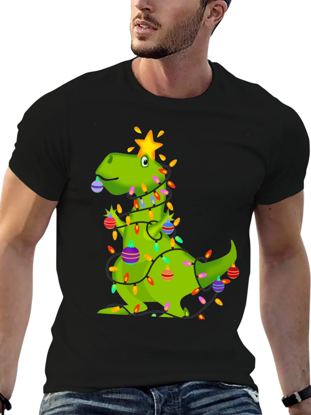 Festive Dino Christmas T-Shirt