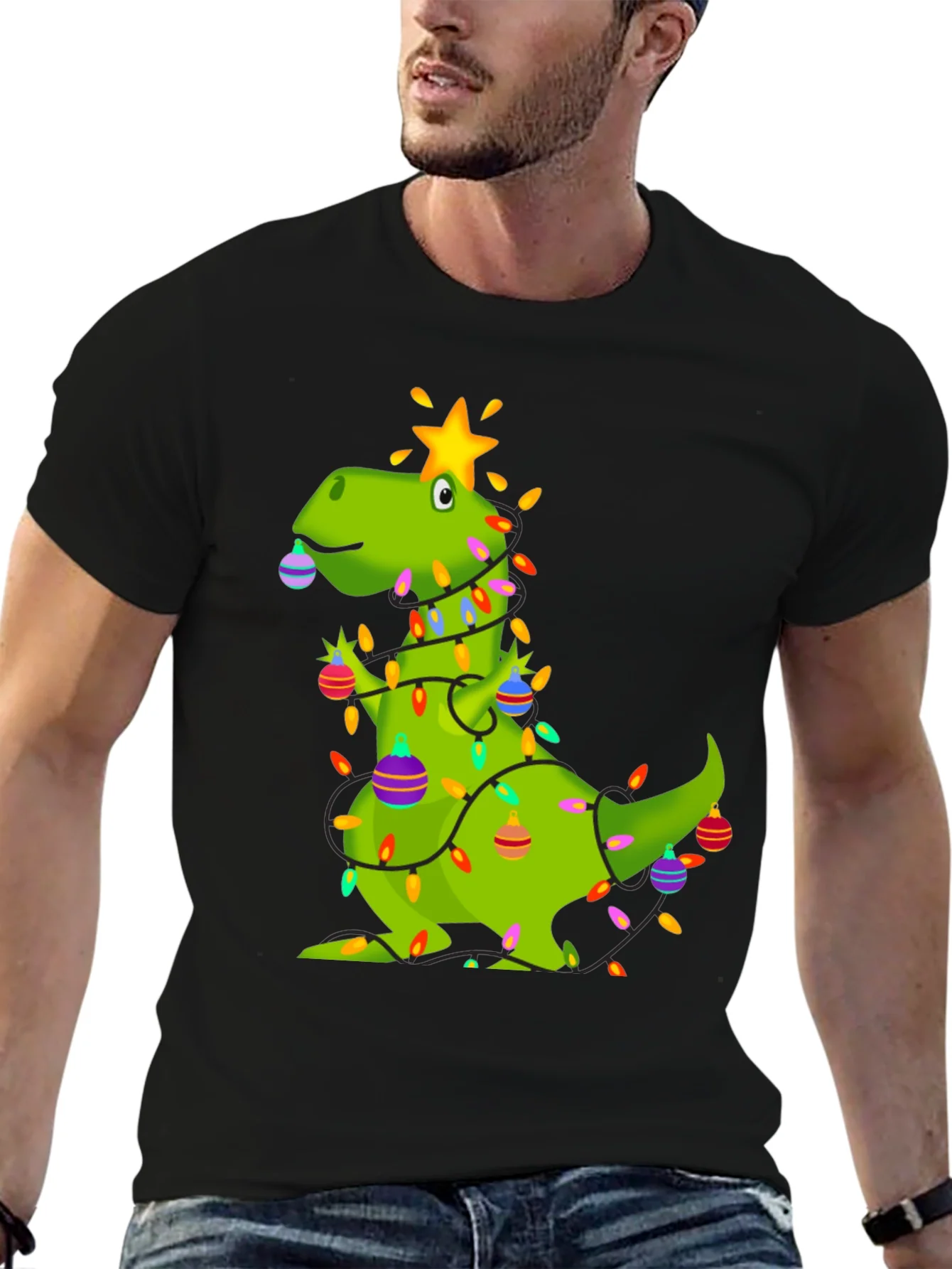Festive Dino Christmas T-Shirt