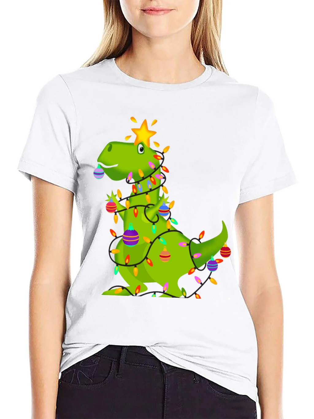 Festive Dino Christmas T-Shirt