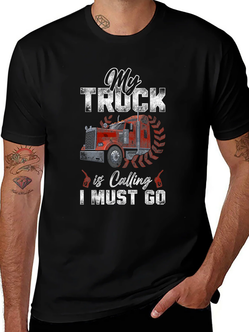 My Truck is Calling T-Shirt - Black