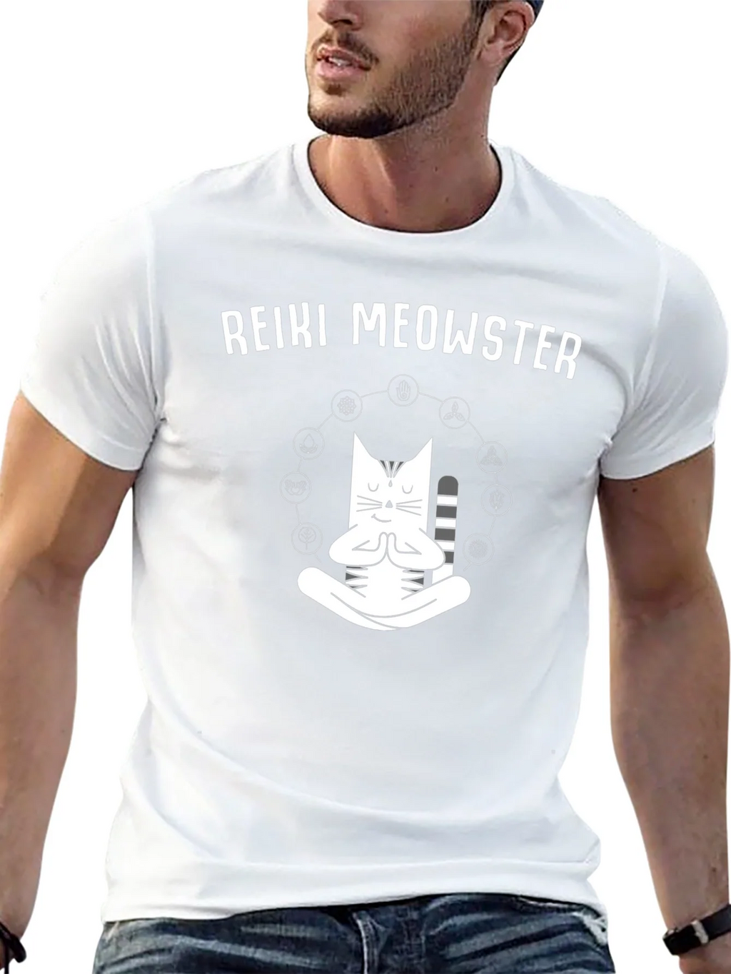 Reiki Meowster Black Graphic Tee