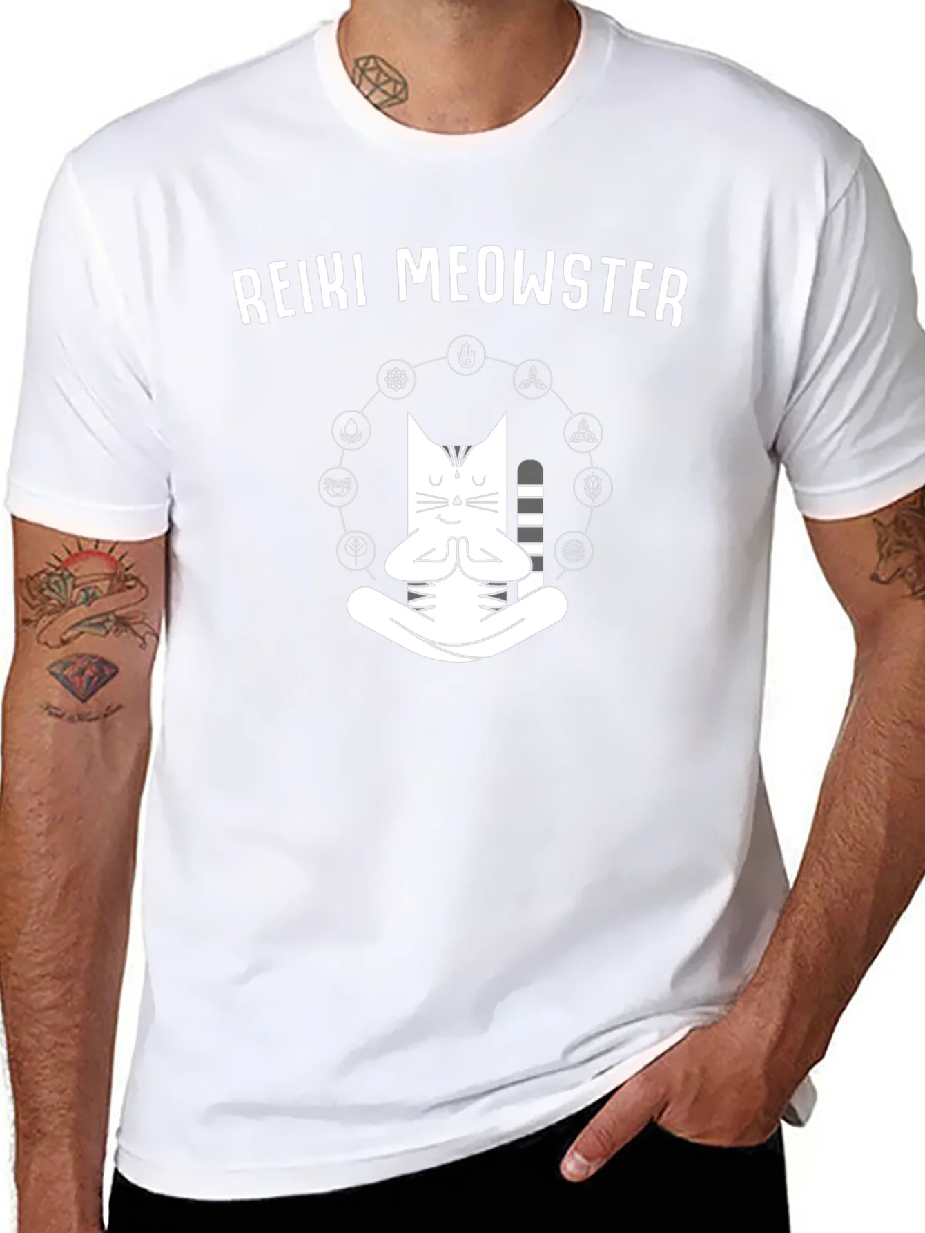 Reiki Meowster Black Graphic Tee
