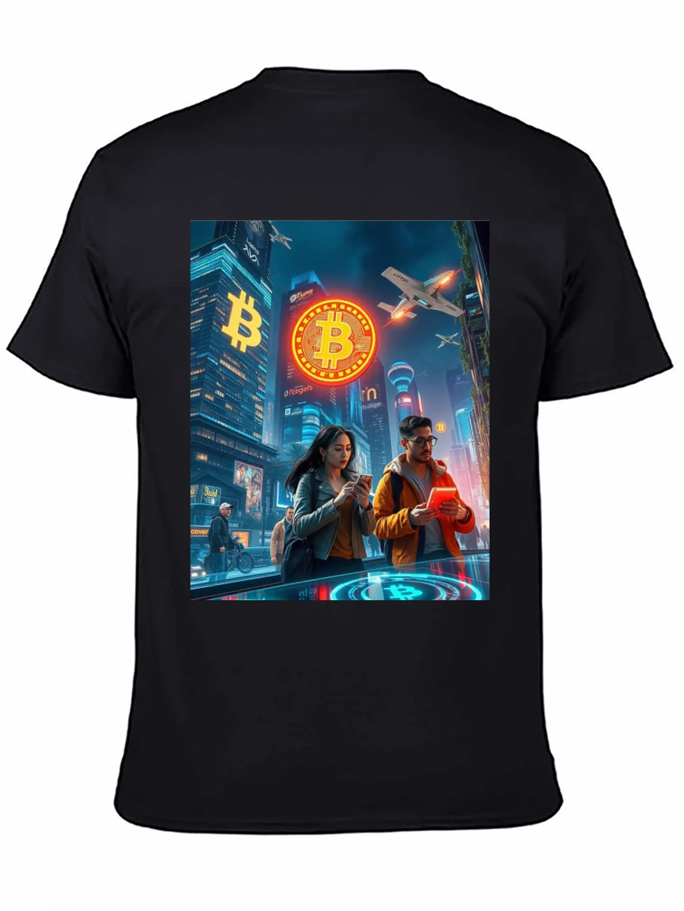 Bitcoin Cityscape Graphic T-Shirt