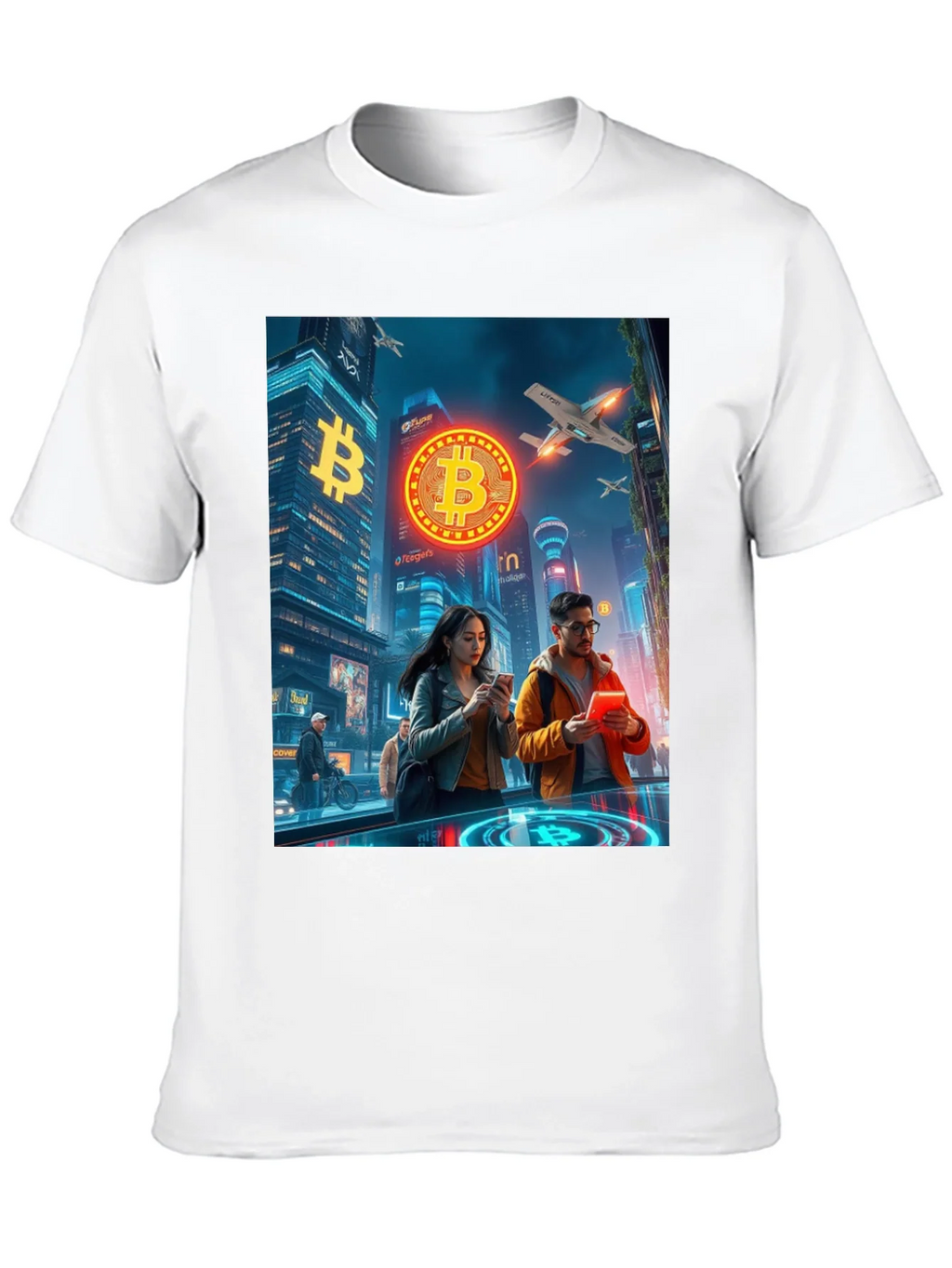 Bitcoin Cityscape Graphic T-Shirt