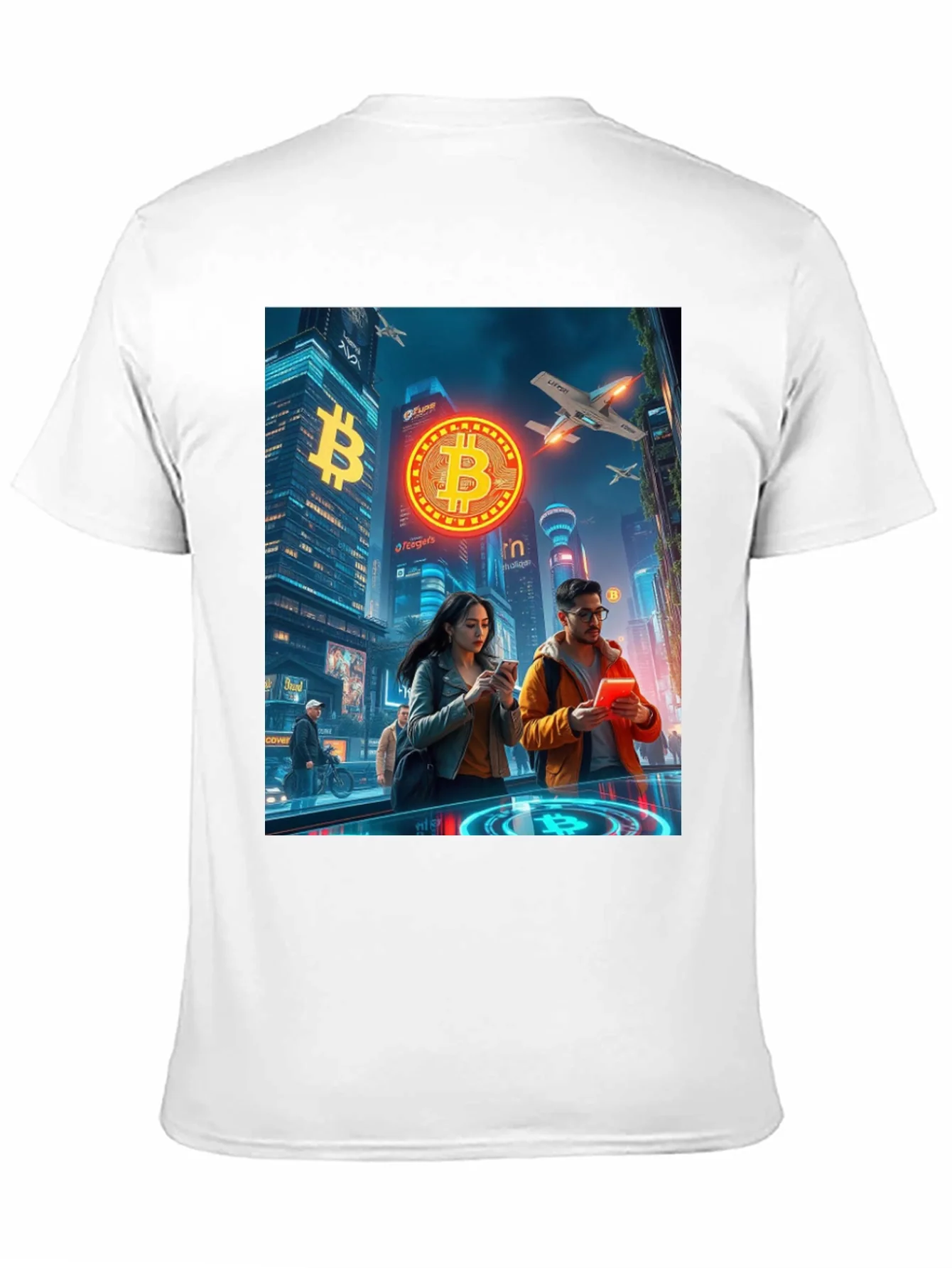 Bitcoin Cityscape Graphic T-Shirt