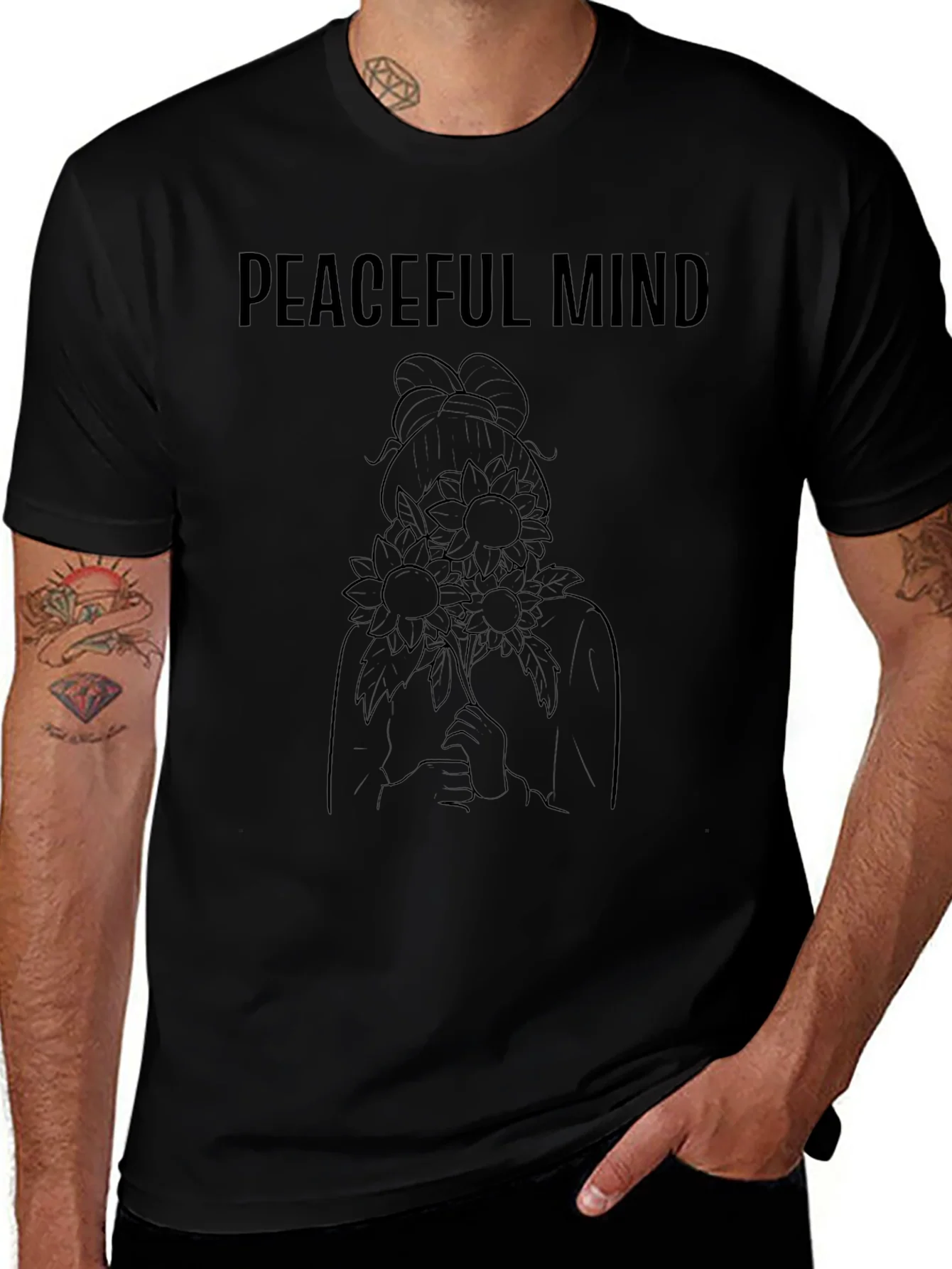 Peaceful Mind Black Graphic Tee
