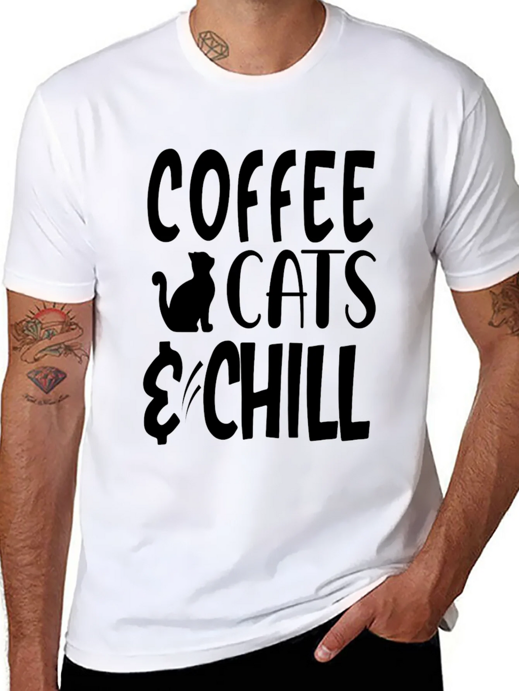 Coffee Cats & Chill Graphic T-Shirt