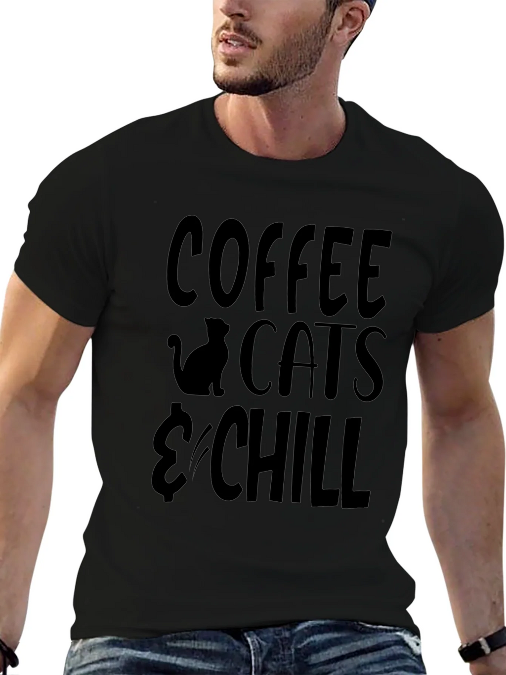 Coffee Cats & Chill Graphic T-Shirt