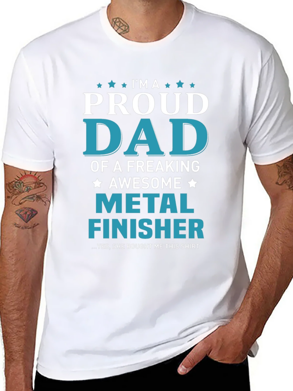 Proud Dad Metal Finisher Graphic T-Shirt