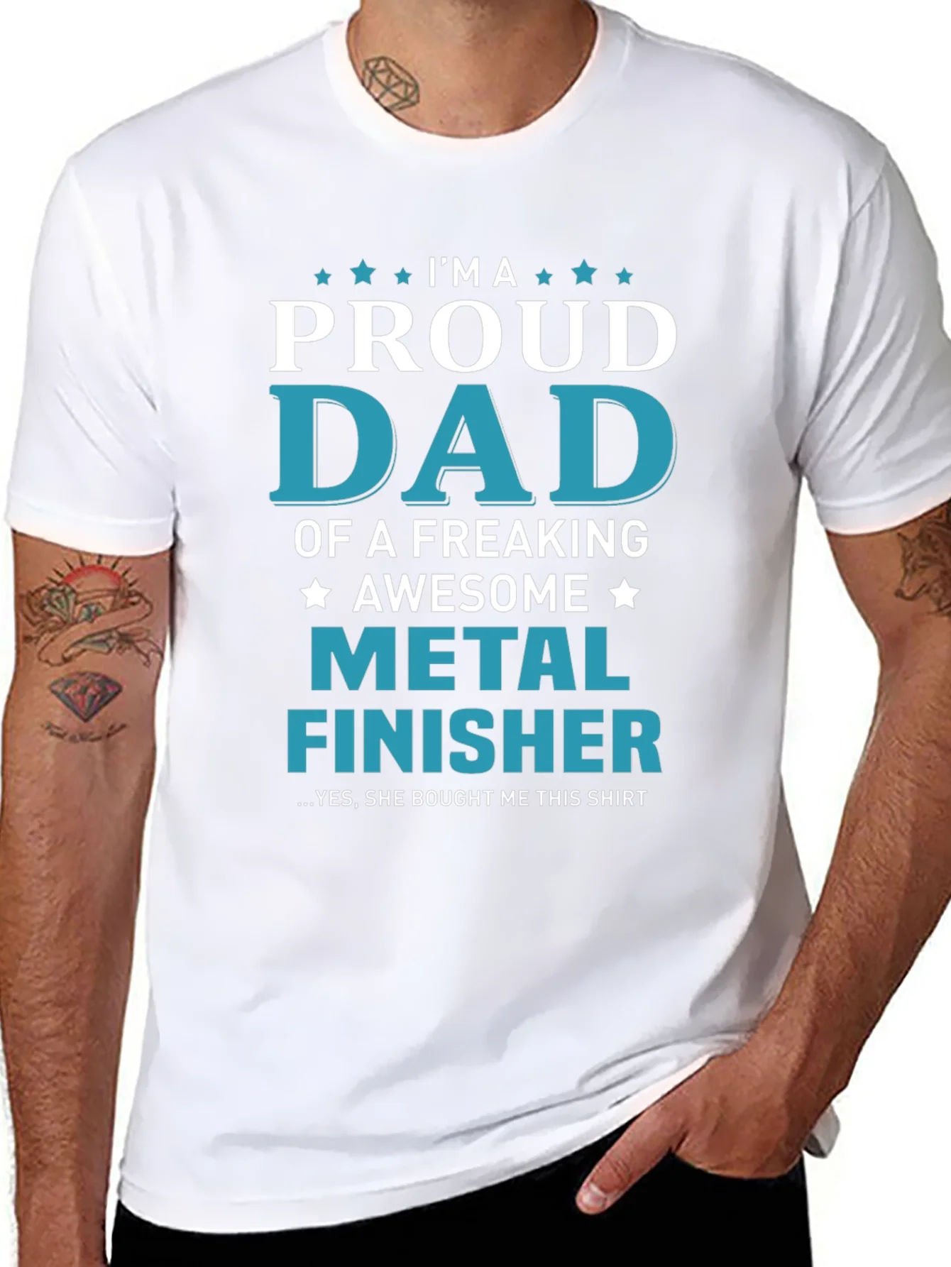 Proud Dad Metal Finisher Graphic T-Shirt
