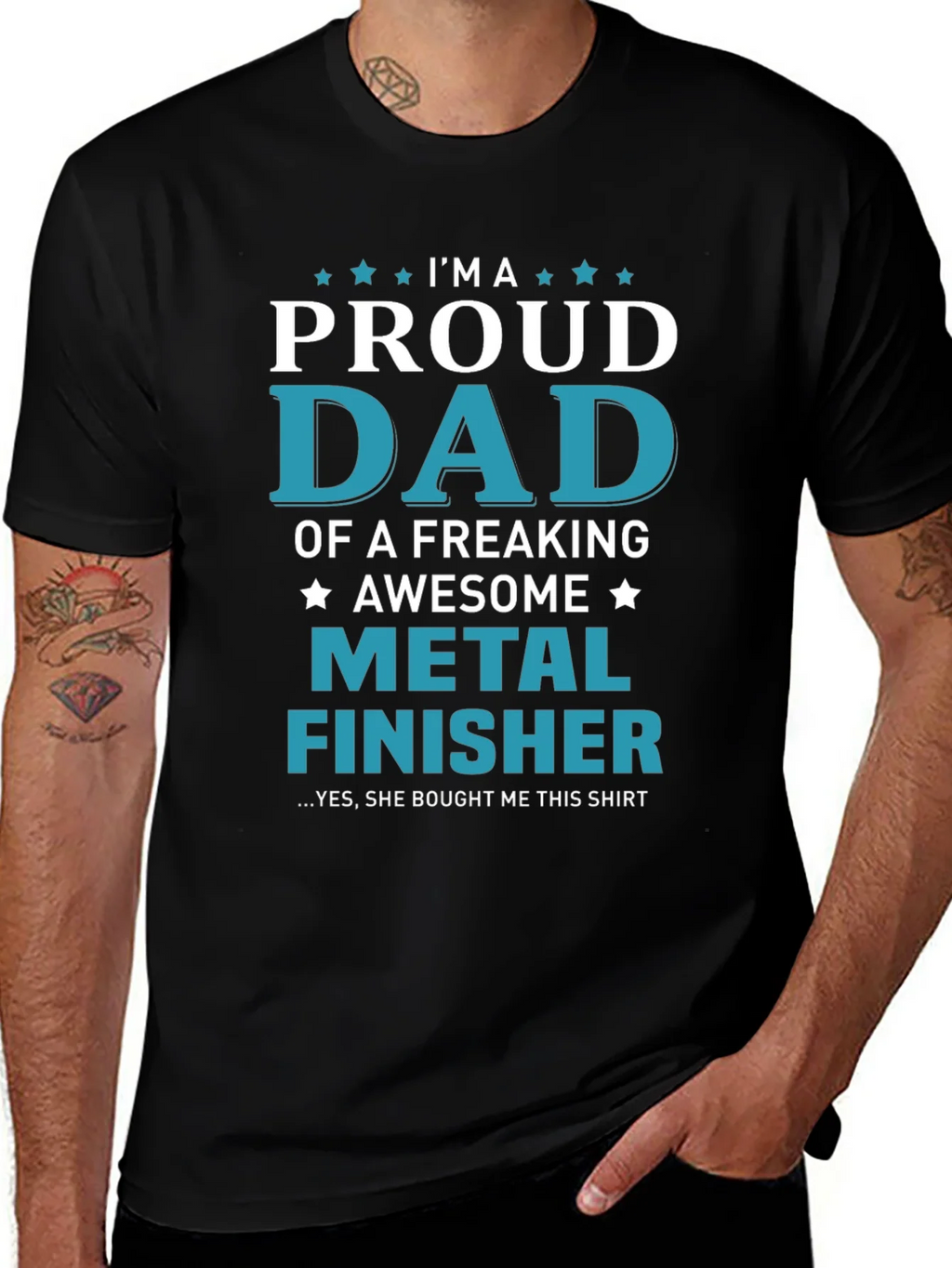 Proud Dad Metal Finisher Graphic T-Shirt