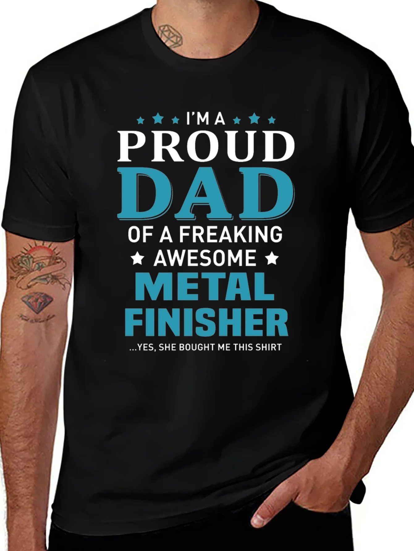 Proud Dad Metal Finisher Graphic T-Shirt