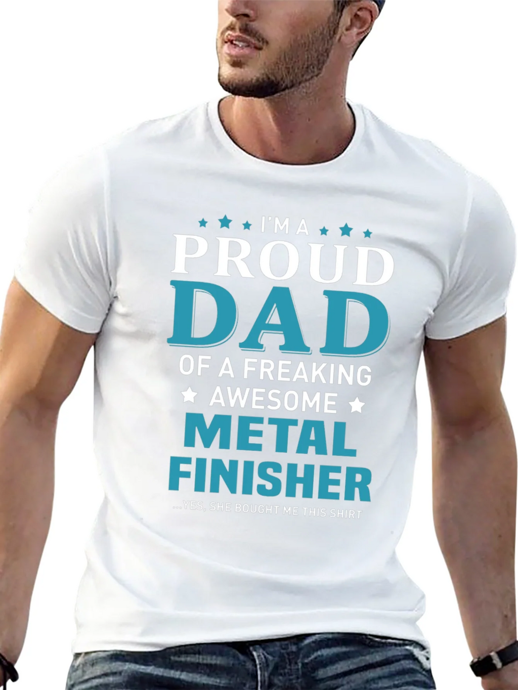Proud Dad Metal Finisher Graphic T-Shirt