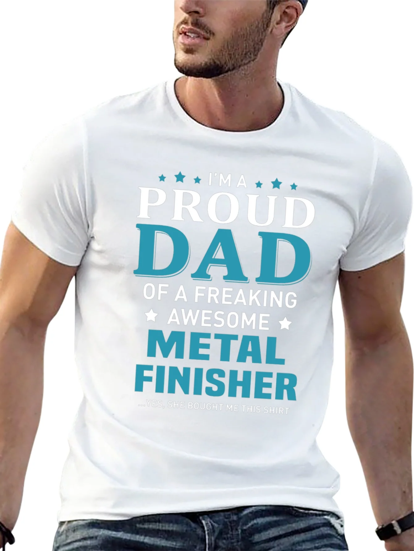 Proud Dad Metal Finisher Graphic T-Shirt
