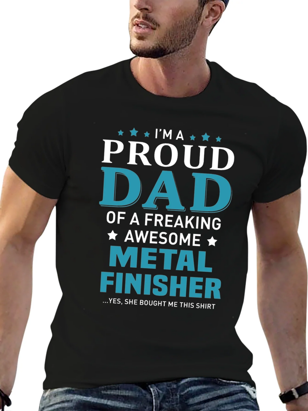 Proud Dad Metal Finisher Graphic T-Shirt
