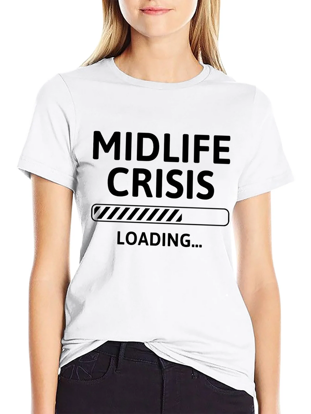 Midlife Crisis Loading Mens Black T-Shirt